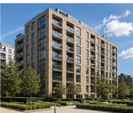 Modern apartment block exterior