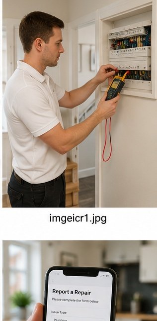 Electrician testing consumer unit in UK home