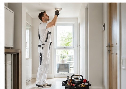 Tradesperson working in a UK home