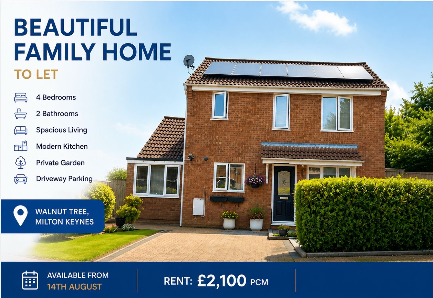 4 Bed Detached House, Rosebay Close, MK7
