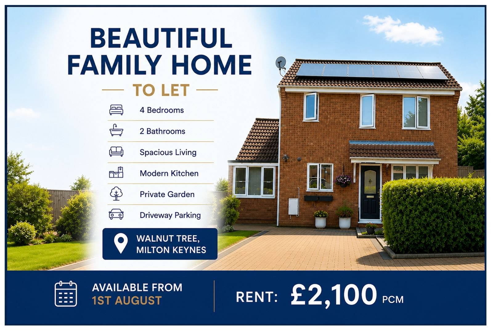 4 Bed Detached House, Rosebay Close, MK7