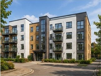 Modern apartment block in Milton Keynes